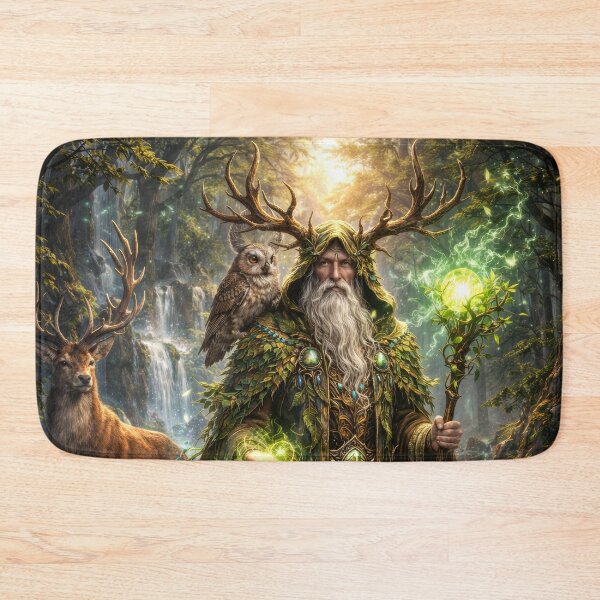Item preview, Ancient Forest Druid – Mystical Nature Mage Fantasy Art designed and sold by DrakariArt.
