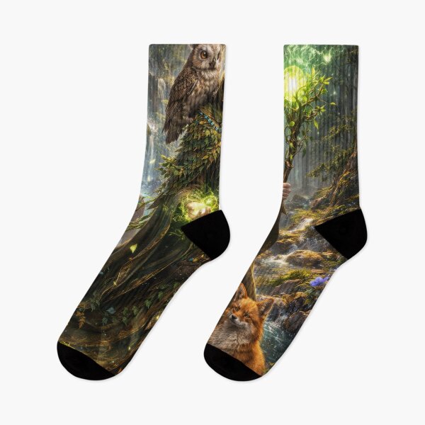 Item preview, Ancient Forest Druid – Mystical Nature Mage Fantasy Art designed and sold by DrakariArt.