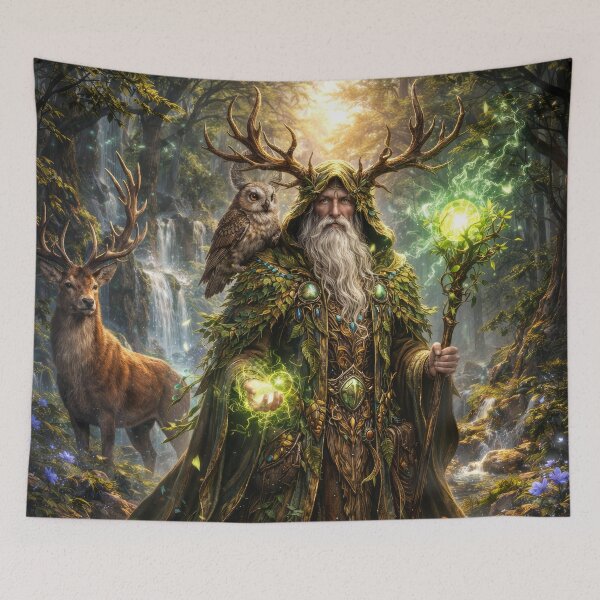 Item preview, Ancient Forest Druid – Mystical Nature Mage Fantasy Art designed and sold by DrakariArt.