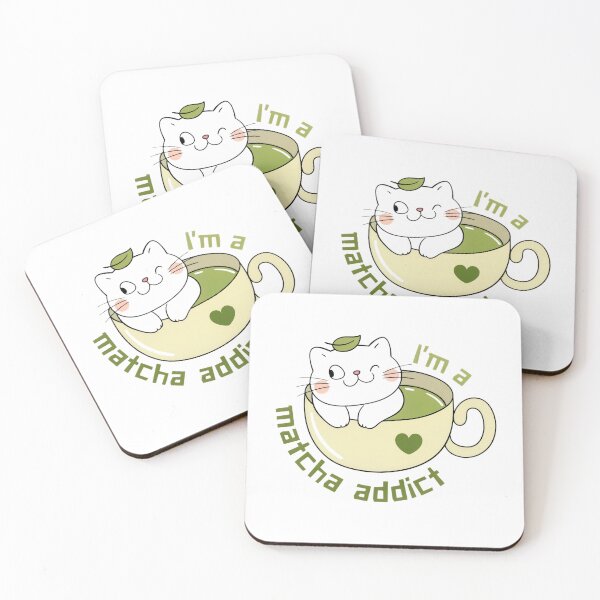 Item preview, I’m a Matcha Addict Cute Black Cat – Kawaii Tea Lover Aesthetic designed and sold by BlossomPixel.