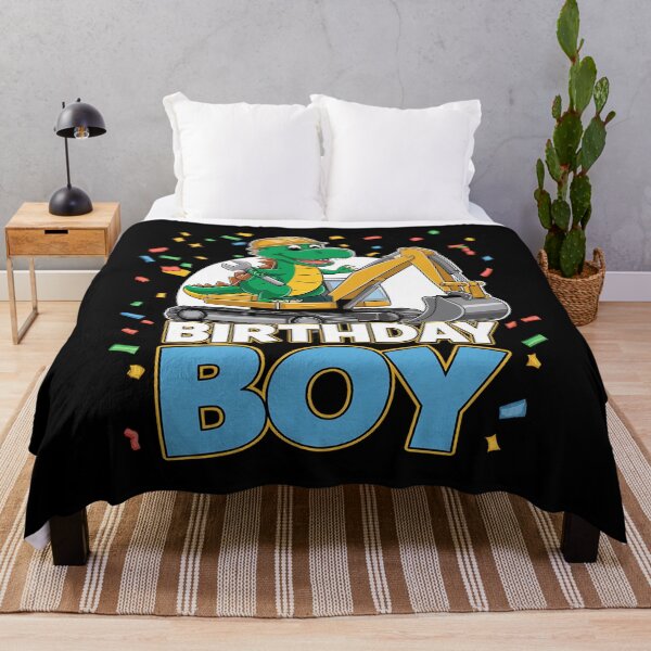 Item preview, Birthday Boy Dinosaur Construction Hat Excavator Birthday  designed and sold by MarkLeedsArt.