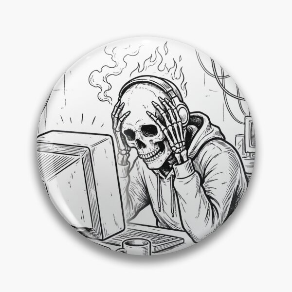 Item preview, Funny Skeleton Programmer 404 Brain Not Found Retro Humor designed and sold by EverBranz-stor.