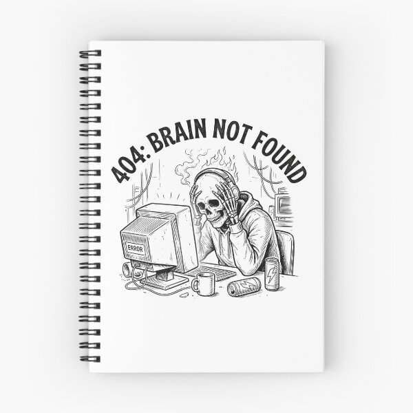 Item preview, Funny Skeleton Programmer 404 Brain Not Found Retro Humor designed and sold by EverBranz-stor.