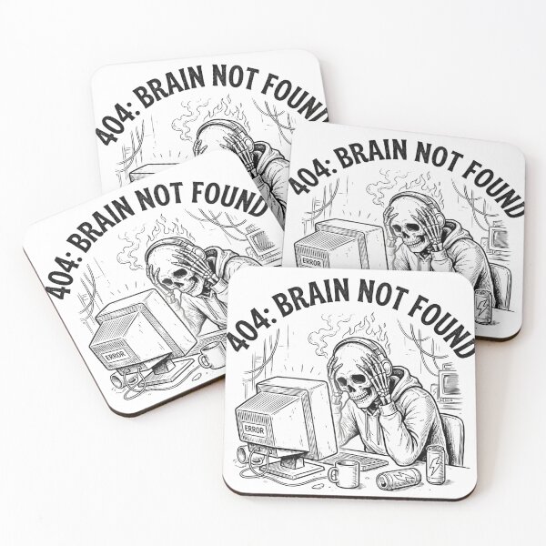 Item preview, Funny Skeleton Programmer 404 Brain Not Found Retro Humor designed and sold by EverBranz-stor.