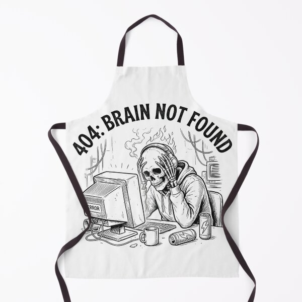 Item preview, Funny Skeleton Programmer 404 Brain Not Found Retro Humor designed and sold by EverBranz-stor.