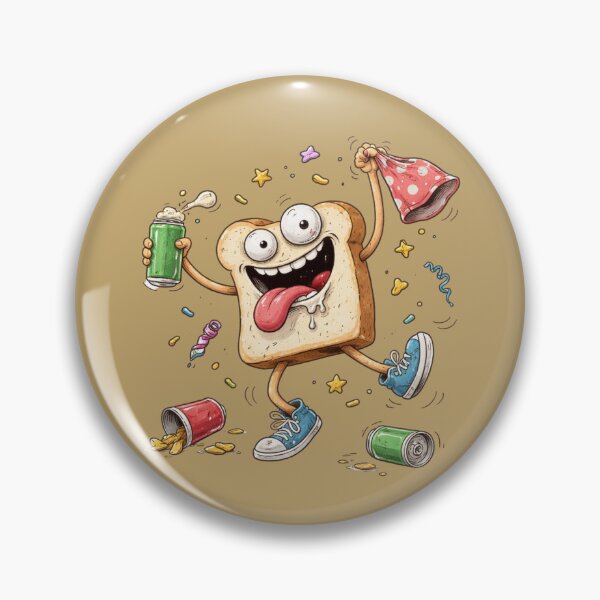 Item preview, Unhinged Bread Cartoon – Chaotic Ugly Food Character designed and sold by Ivy-Triggs.