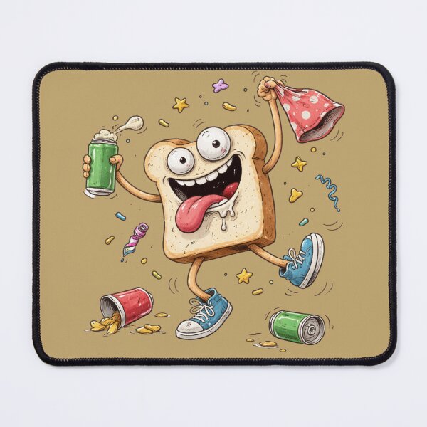 Item preview, Unhinged Bread Cartoon – Chaotic Ugly Food Character designed and sold by Ivy-Triggs.