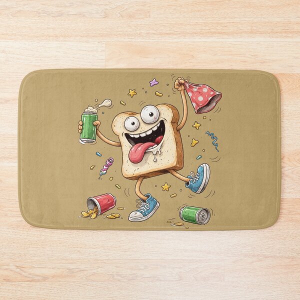 Item preview, Unhinged Bread Cartoon – Chaotic Ugly Food Character designed and sold by Ivy-Triggs.