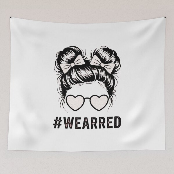 Item preview, messy bun wear glasses red just say no yes red ribbon week designed and sold by FaithAbbott.
