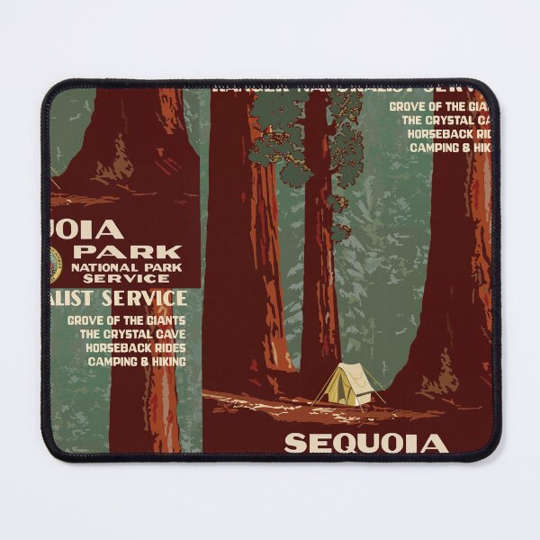 Item preview, Sequoia National Park Camping Among Giant Trees Travel Poster : Vintage Nature designed and sold by artofuniverse.