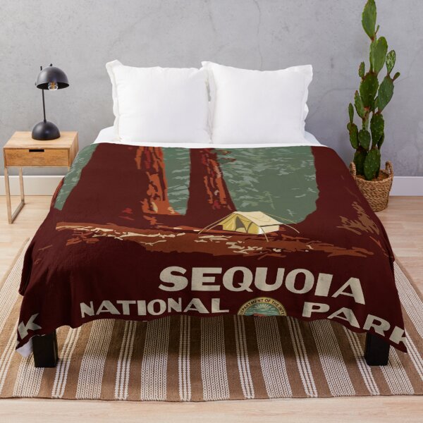 Item preview, Sequoia National Park Camping Among Giant Trees Travel Poster : Vintage Nature designed and sold by artofuniverse.