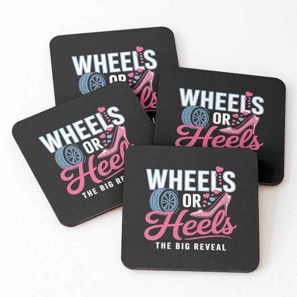 Item preview, Wheels or Heels The Big Reveal Boys Girl Gender Reveal Baby  designed and sold by VerseFarm.