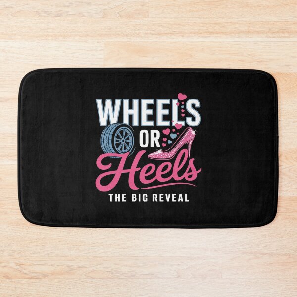 Item preview, Wheels or Heels The Big Reveal Boys Girl Gender Reveal Baby  designed and sold by VerseFarm.