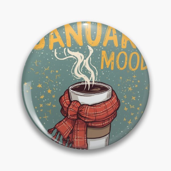 Item preview, January Mood – Cozy Coffee Mug with Scarf Winter Sticker designed and sold by goluz.