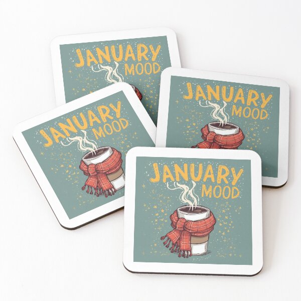 Item preview, January Mood – Cozy Coffee Mug with Scarf Winter Sticker designed and sold by goluz.