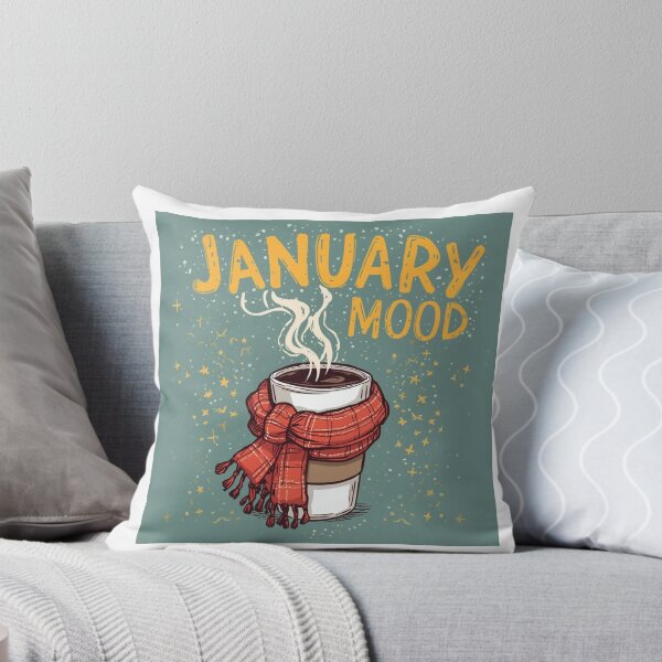 Item preview, January Mood – Cozy Coffee Mug with Scarf Winter Sticker designed and sold by goluz.
