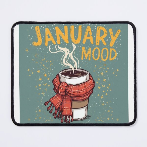 Item preview, January Mood – Cozy Coffee Mug with Scarf Winter Sticker designed and sold by goluz.