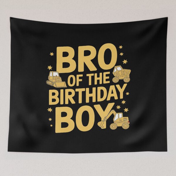 Item preview, Bro of the Birthday Boy Construction Worker Bday Party  designed and sold by MarkLeedsArt.