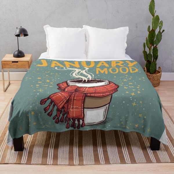 Item preview, January Mood – Cozy Coffee Mug with Scarf Winter Sticker designed and sold by goluz.
