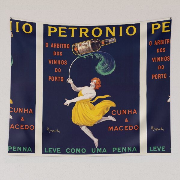 Item preview, Woman Balancing Wine Bottle Vintage Liquor Advertisement Poster : Colorful designed and sold by artofuniverse.