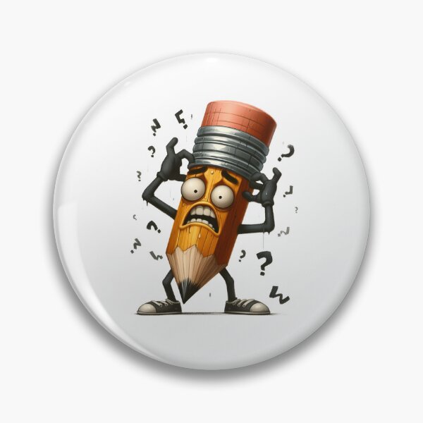 Item preview, Stressed Overthinking Pencil Character Retro Design designed and sold by LunaPixelStudio.