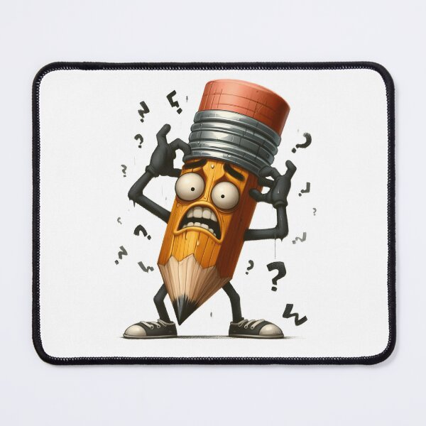 Item preview, Stressed Overthinking Pencil Character Retro Design designed and sold by LunaPixelStudio.