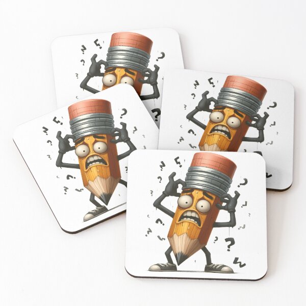 Item preview, Stressed Overthinking Pencil Character Retro Design designed and sold by LunaPixelStudio.