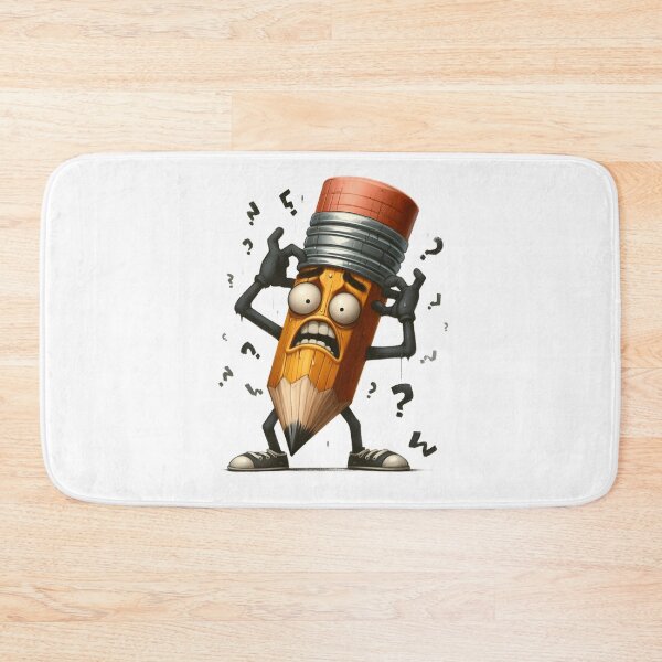 Item preview, Stressed Overthinking Pencil Character Retro Design designed and sold by LunaPixelStudio.