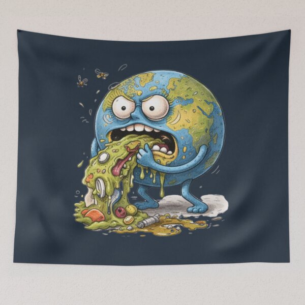Item preview, Unhinged Planet Cartoon – Chaotic Weird Character designed and sold by Ivy-Triggs.