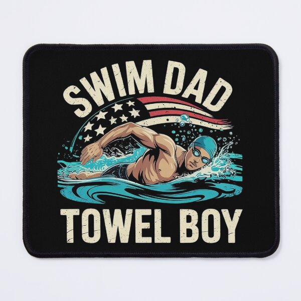 Item preview, Swim Dad Towel Boy Funny Swimming Meme Funny Swimming Quotes  designed and sold by VerseFarm.