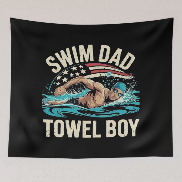 Item preview, Swim Dad Towel Boy Funny Swimming Meme Funny Swimming Quotes  designed and sold by VerseFarm.