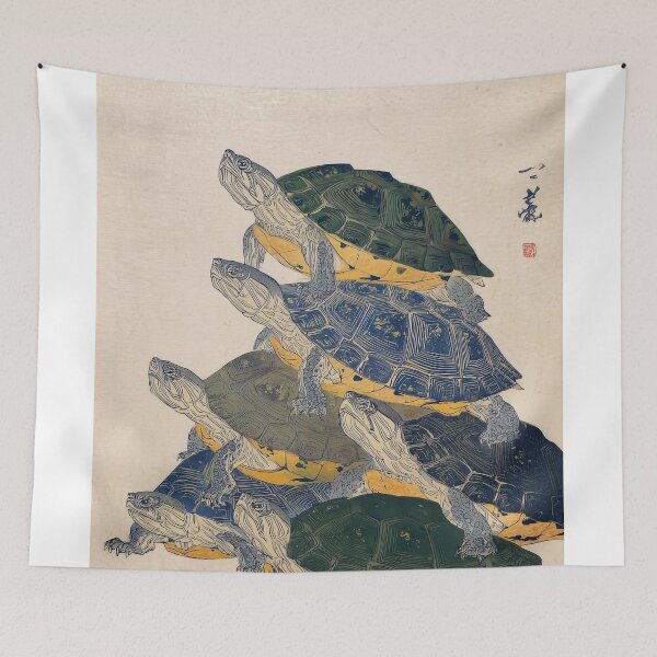 Item preview, Stacked Turtles Illustration designed and sold by lautir.