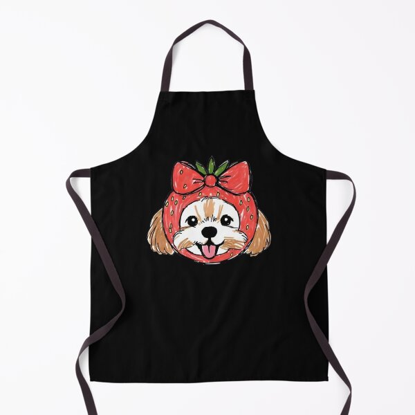 Item preview, puppy dog wearing a cute strawberry hat designed and sold by FRH Design ⭐⭐⭐⭐⭐.