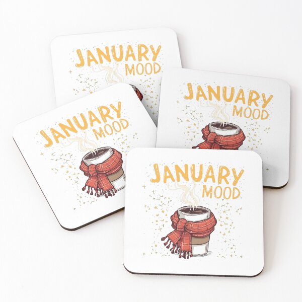 Item preview, January Mood – Cozy Coffee Mug with Scarf Winter Sticker designed and sold by goluz.