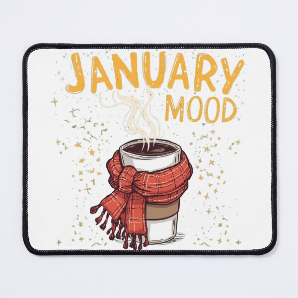 Item preview, January Mood – Cozy Coffee Mug with Scarf Winter Sticker designed and sold by goluz.