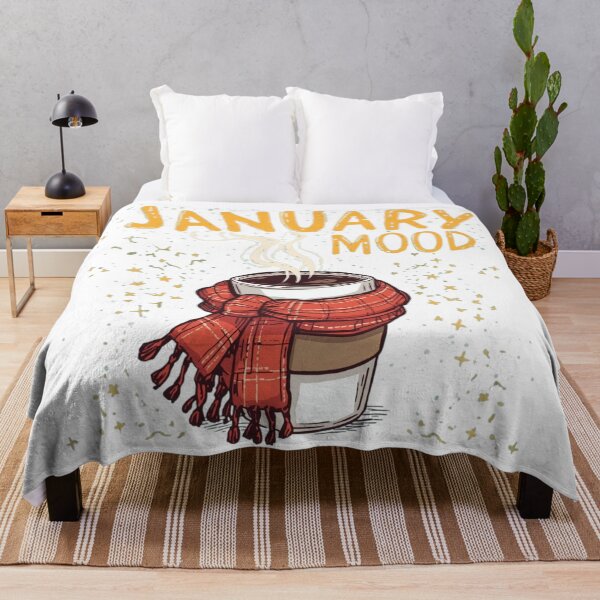 Item preview, January Mood – Cozy Coffee Mug with Scarf Winter Sticker designed and sold by goluz.