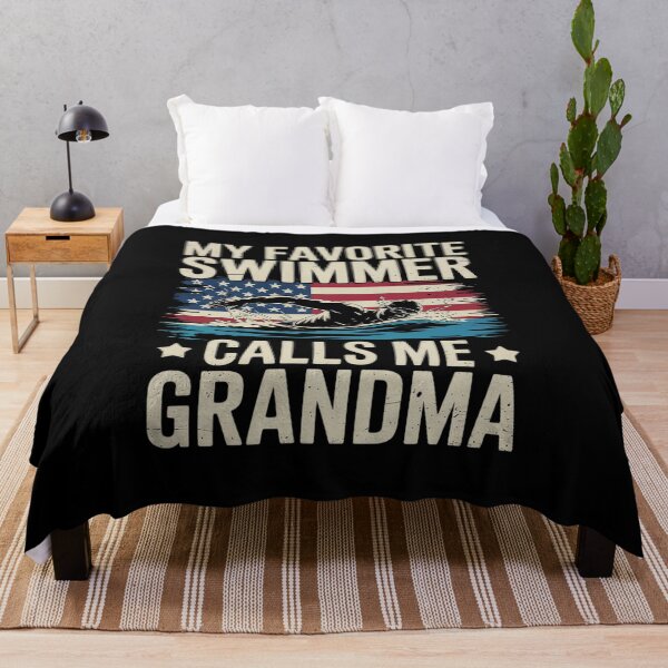 Item preview, Swim Grandma Funny US American Flag Swimming designed and sold by VerseFarm.
