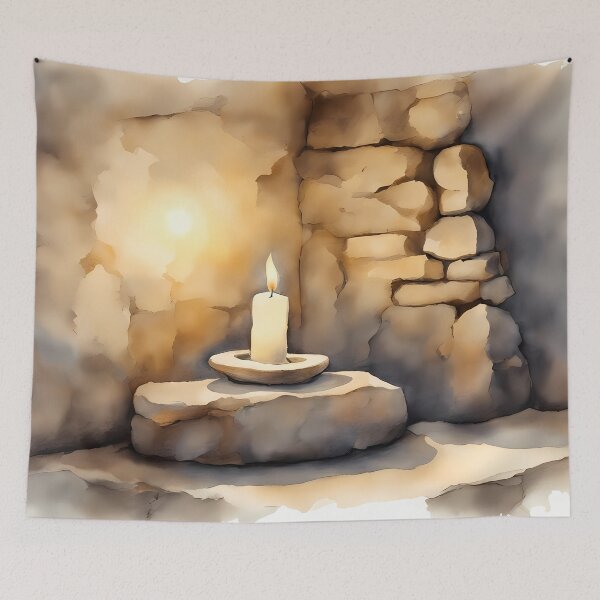 Item preview, Candle in Stone Castle designed and sold by CalmnessbyChoice.