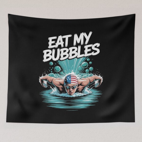 Item preview, Swim Swimmer Funny Swimming Eat My Bubbles Goggles Cap  designed and sold by KotexTemu.