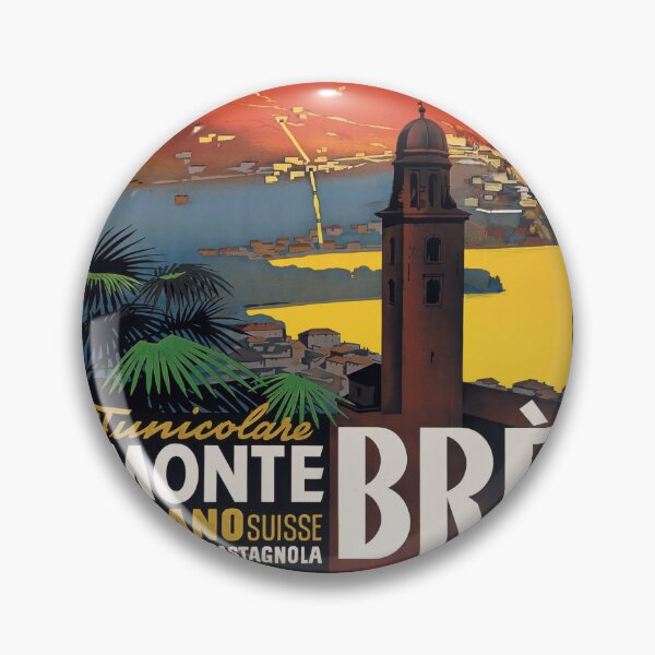 Item preview, Funicolare Monte Brè Mountain Lake Landscape Bell Tower Travel Poster : Vintage Advertisement designed and sold by artofuniverse.
