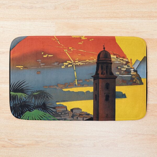 Item preview, Funicolare Monte Brè Mountain Lake Landscape Bell Tower Travel Poster : Vintage Advertisement designed and sold by artofuniverse.