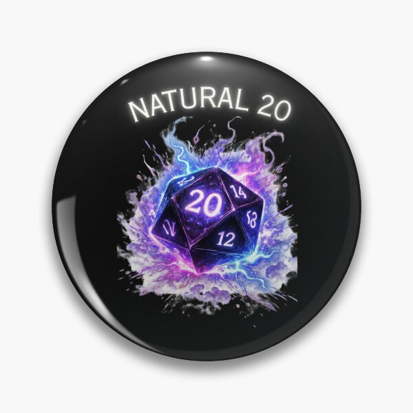 Item preview, Natural 20 - Epic Neon Magic D20 Dice RPG Critical Hit designed and sold by JakubDesigns89.