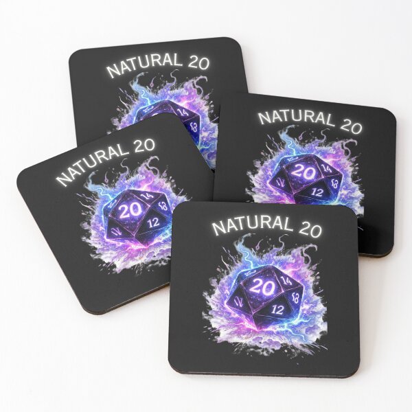 Item preview, Natural 20 - Epic Neon Magic D20 Dice RPG Critical Hit designed and sold by JakubDesigns89.