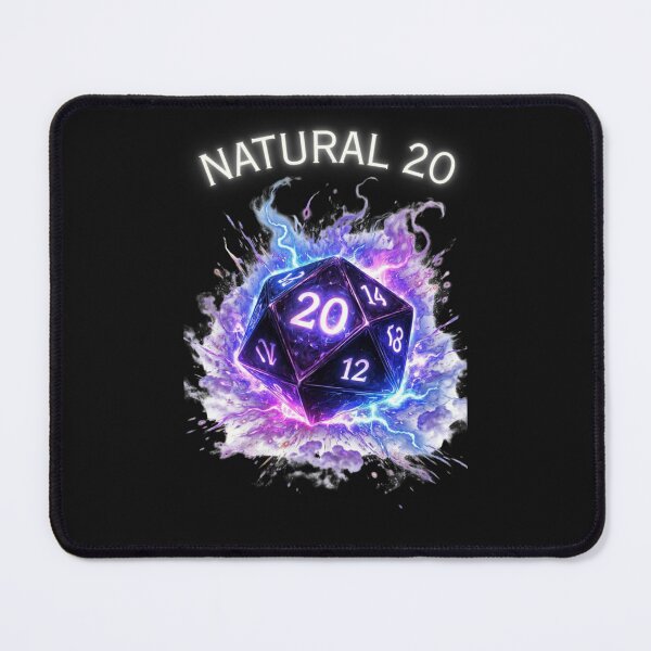 Item preview, Natural 20 - Epic Neon Magic D20 Dice RPG Critical Hit designed and sold by JakubDesigns89.