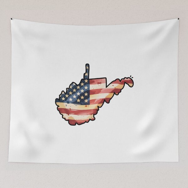 Item preview, West Virginia Stars & Stripes State Silhouette – Distressed Americana designed and sold by Paper Drip.