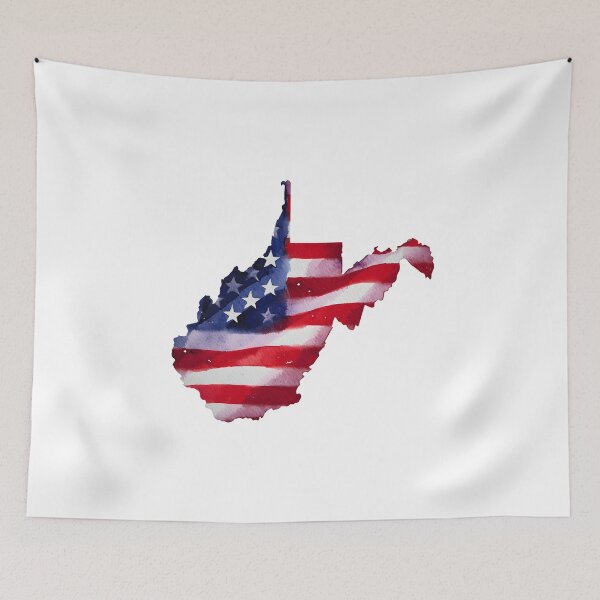 Item preview, West Virginia Stars & Stripes State Silhouette – Distressed Americana designed and sold by Paper Drip.