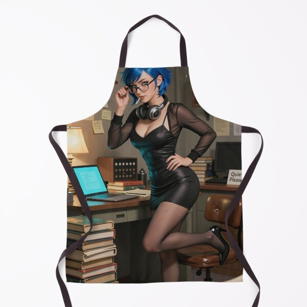 Item preview, Cipher introvert black leather blue hair glasses designed and sold by CathryneDelamort.