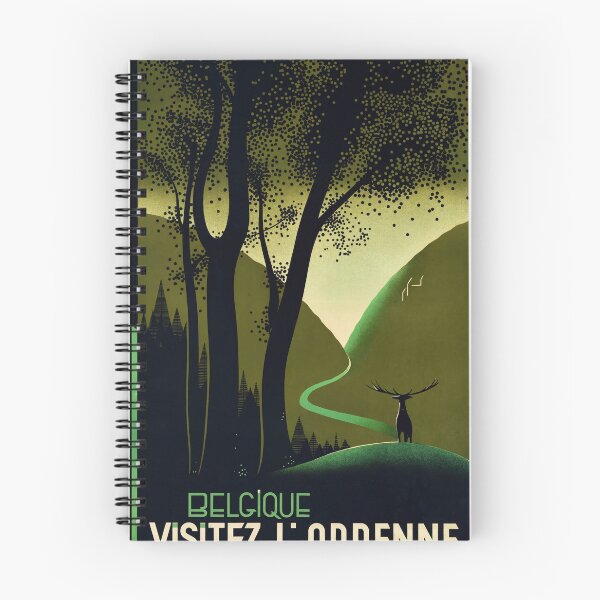 Item preview, Visitez Lardenne Stylized Forest Landscape Deer Silhouette Travel Poster : Vintage Artwork designed and sold by artofuniverse.