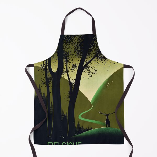 Item preview, Visitez Lardenne Stylized Forest Landscape Deer Silhouette Travel Poster : Vintage Artwork designed and sold by artofuniverse.