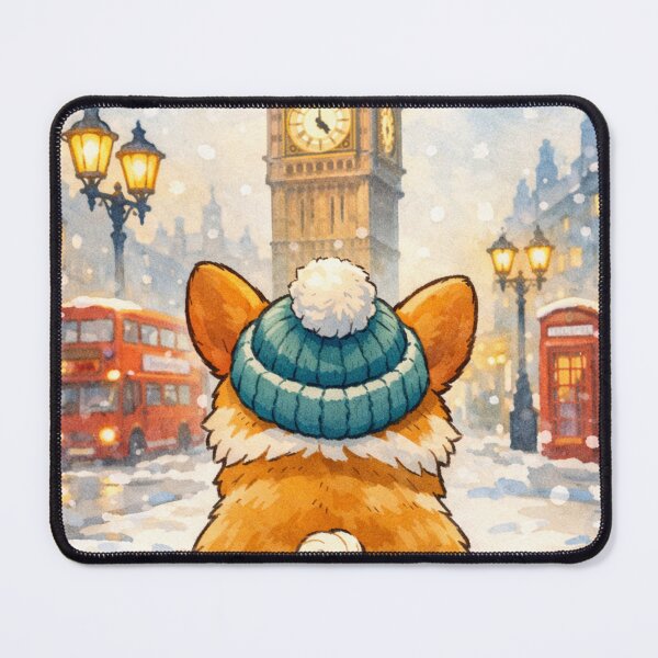 Item preview, Winter Corgi in London – Cute Big Ben Dog designed and sold by Darlin8888.